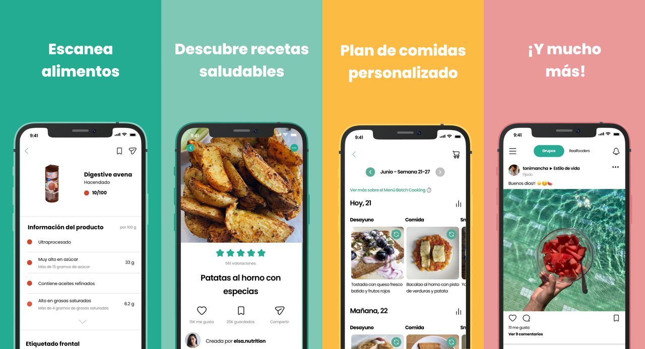 Interfaz de PlaniMe - Software de nutrición fácil de usar